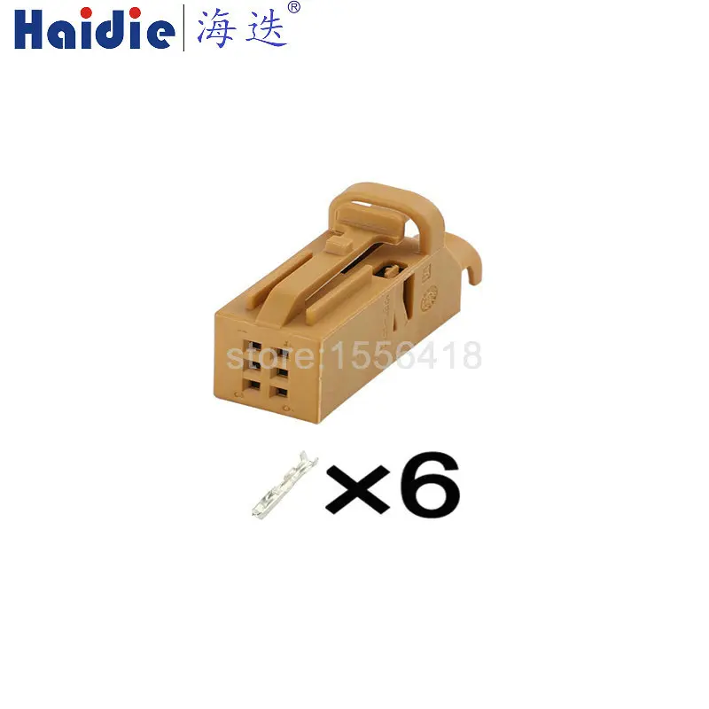 

1-100 sets 6 Pin 0.6 Series Brown Automotive Tire Pressure Alarm Cable Harness Socket 1534121-2 4D0971636A