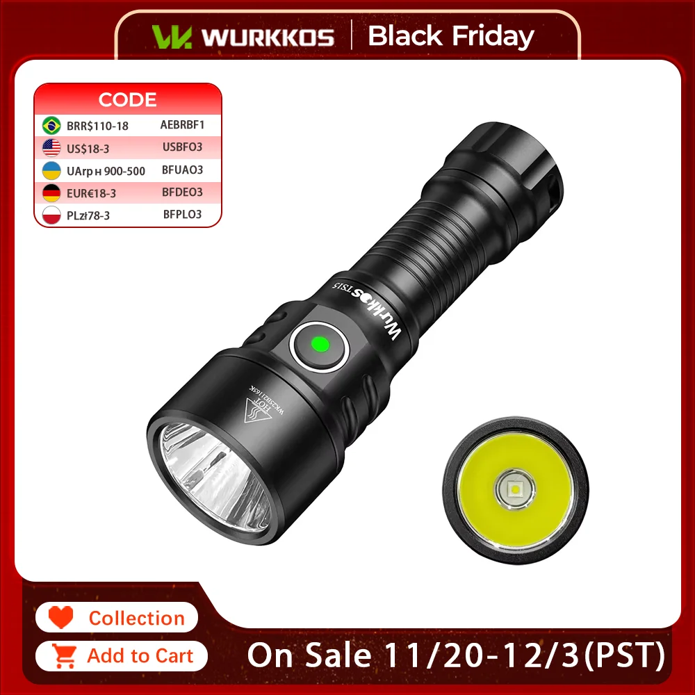 

Wurkkos TS15 мини фонарик алюминиевый