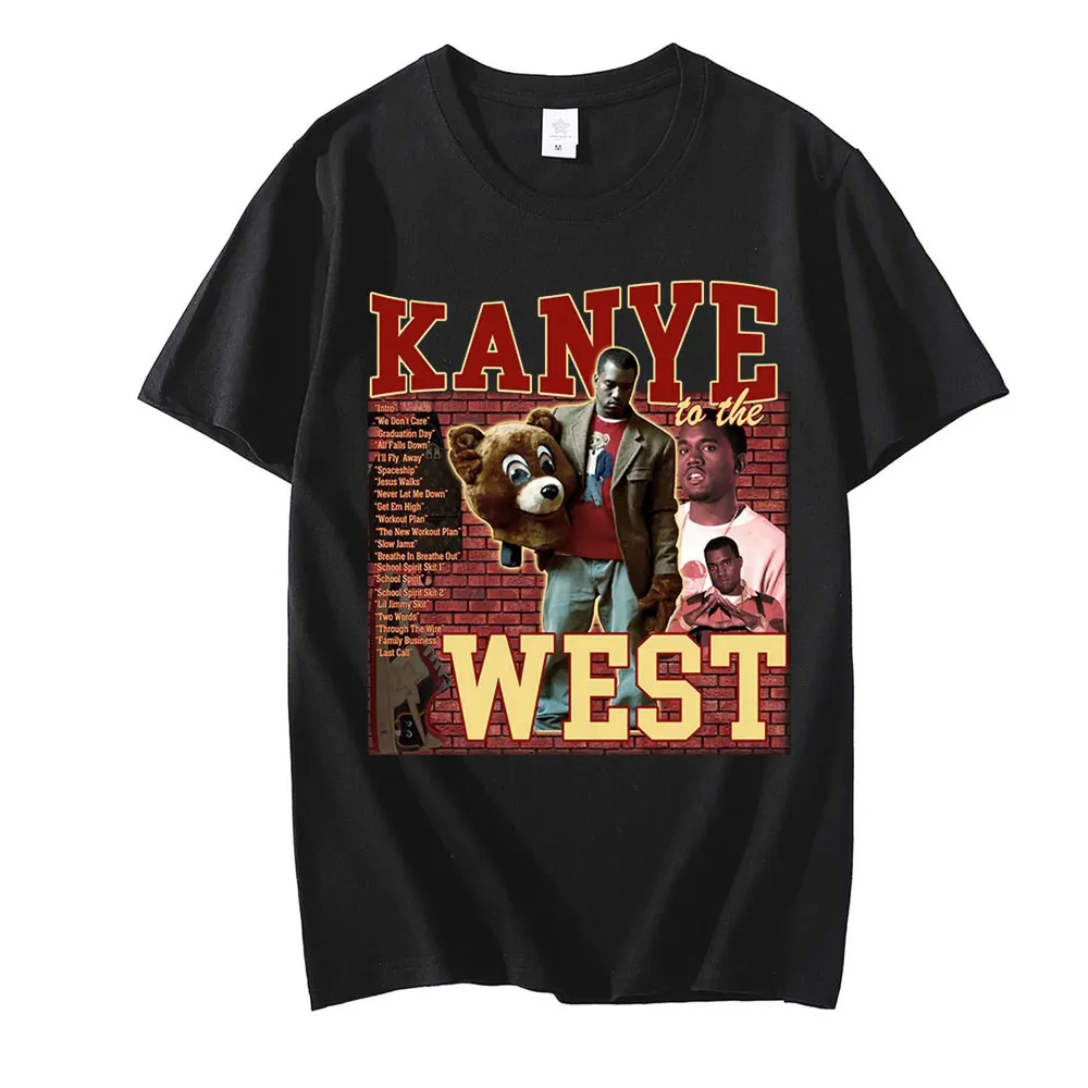 

Винтажная Мужская футболка Kanye West 90's в стиле унисекс, черная футболка, винтажная графическая футболка, 100% хлопок, мужская и женская футболка,...
