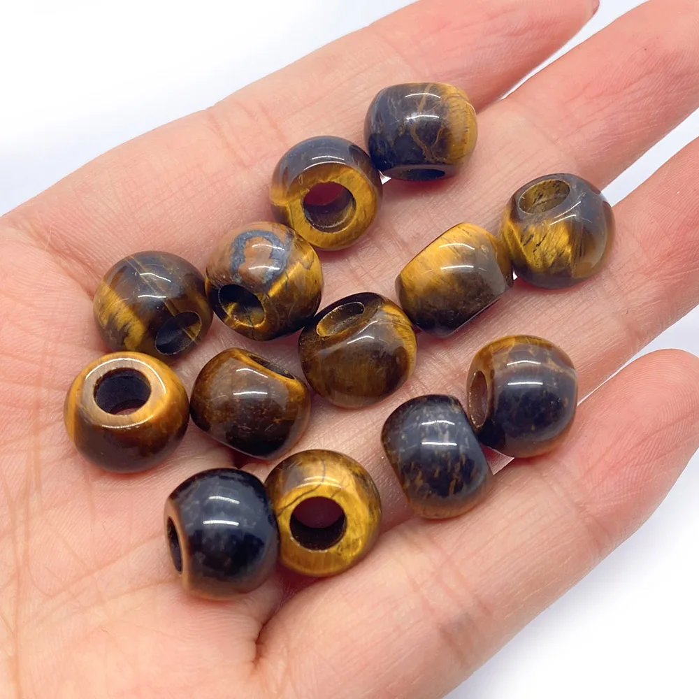

2pcs Natural Stone Beads Amethyst Large Hole Beads Stylish and Beautiful Earring Accessories for DIY Jewelry Necklace Making