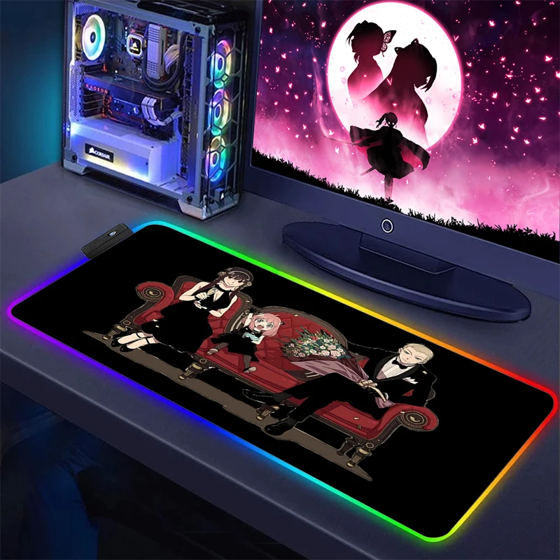 

Игровой коврик для мыши Spy X Family Rgb, компьютерный коврик, подсветка, коврик для мыши Xxl, коврики для ноутбука в стиле аниме, большой Настольный ...