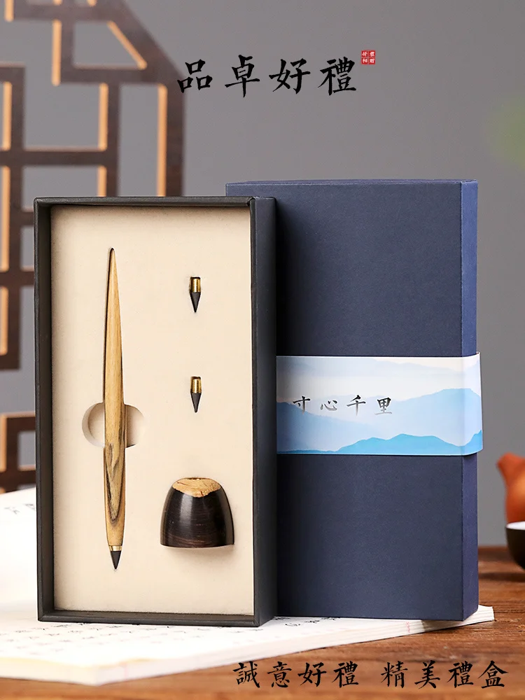 Ceny Wood Eternal Pen Without Ink Creative Pencil Set With Base Students Forever Pencil