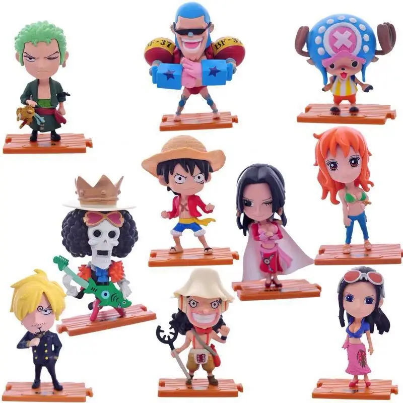 

Anime One Piece Luffy Sanji Roronoa Zoro Nami Robin Boa Hancock Usopp Brook FRANKY PVC Action Figure Model Toys Doll 10pcs/set