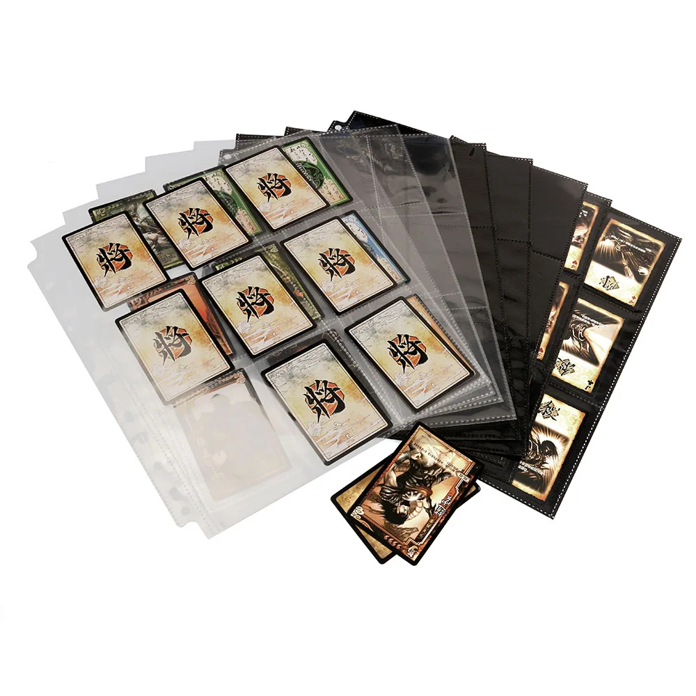 10 шт. боковая вставка 9 ячеек черные/прозрачные карманы карточки фотоальбом