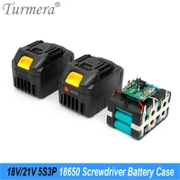 turmera 18v 21v screwdriver kit case 5s3p 15x 18650 battery holder 5s 35a bms welding nickel for 6ah to 9ah electric drill use