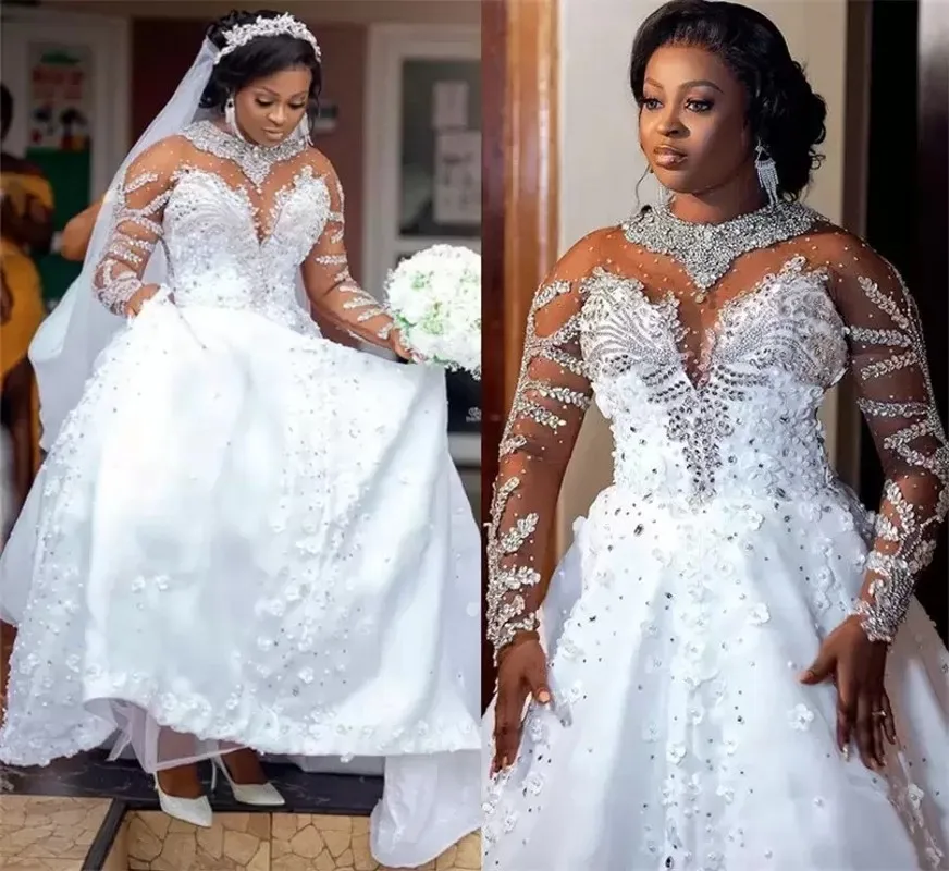 Luxurious Crystal Beaded Mermaid Wedding Dresses 2020 Vintage Arabic ...