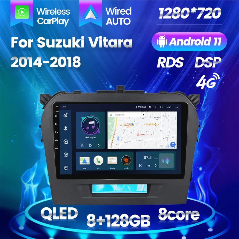 

8GB+128GB For Suzuki Vitara Android 2014 2016-2019 Car Radio Multimedia Video Player Navigation Gps car android 11 no dvd 2din
