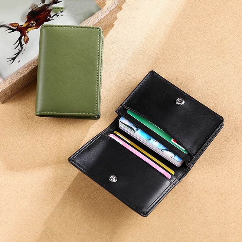 New Arrival Cowhide Bag Leather Custom Logo Women's Coins Wallet Men's Business Purse Solid Color Classic Bags Card Case Holders