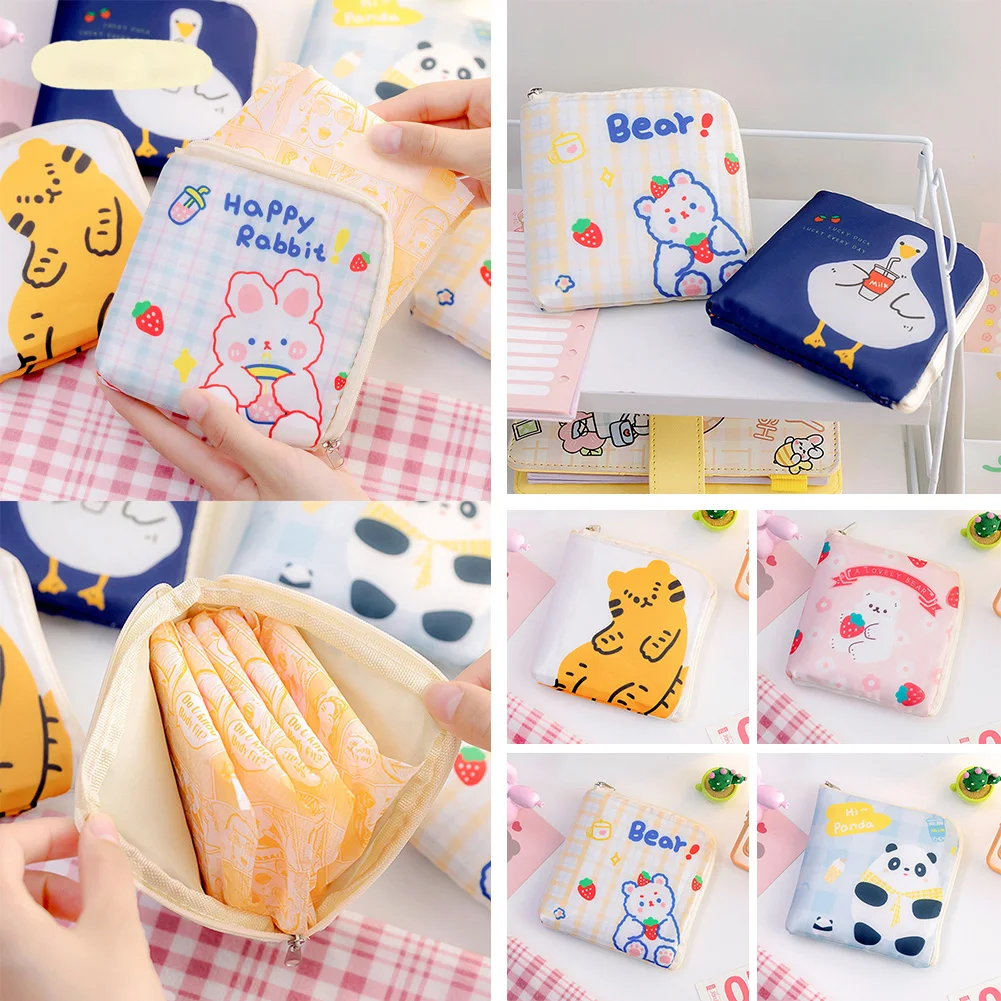 

Korean Cute Large Capacity Sanitary Napkin Storage Bags Girls Cartoon Physiological Period Tampon Organiser Bag Mini Bag