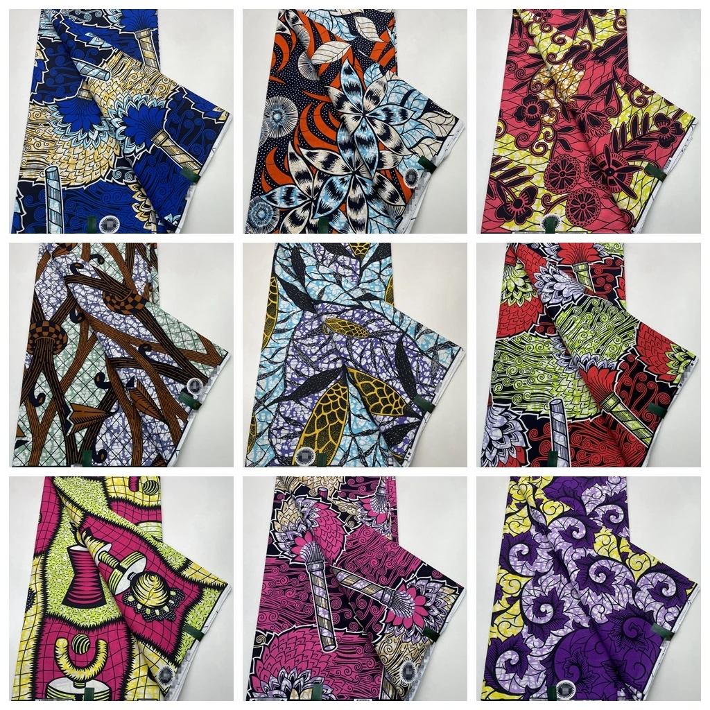 

Африканская восковая ткань с принтом Анкары 100% хлопок в нигерийском стиле пэчворк шитье гарантированно настоящий воск для свадебных платьев