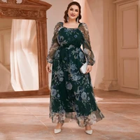 2022 plus size eid djellaba abaya dubai floral print muslim dress evening dress for women dubai turkey muslim dress islam abaya