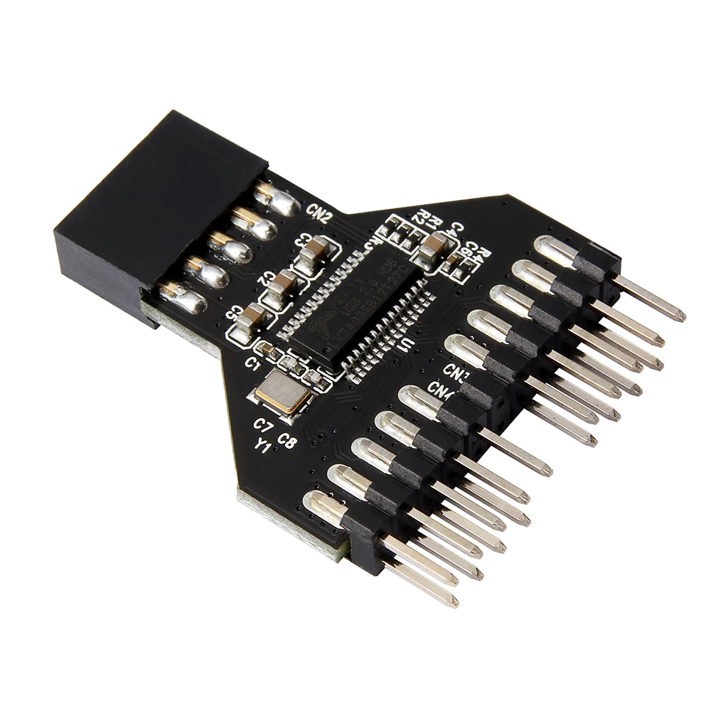 

Новый USB 9-контактный разъем для материнской платы, сплиттер с интерфейса от 1 до 2, Удлинительный Кабель-адаптер 9-контактный USB-разъем для RGB ...