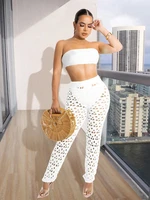 outfits summer wear matching sets sexy 3 piece set women off shoulder tube top and pants suits beach vacation birthday