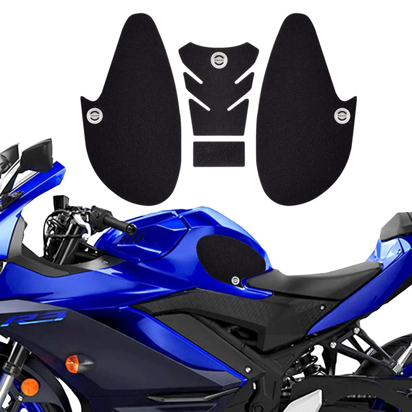

Motorcycle Tank Pads Grips Protector Stickers Decal Knee Side Fuel Traction Pad for YAMAHA YZF R3 2019-2022