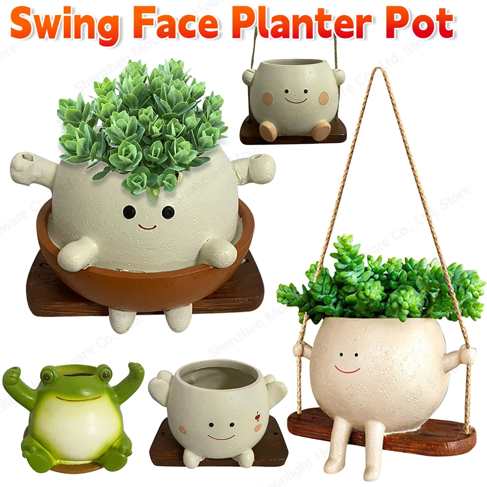 Качающийся Настенный Цветочный Горшок Со Смайликом