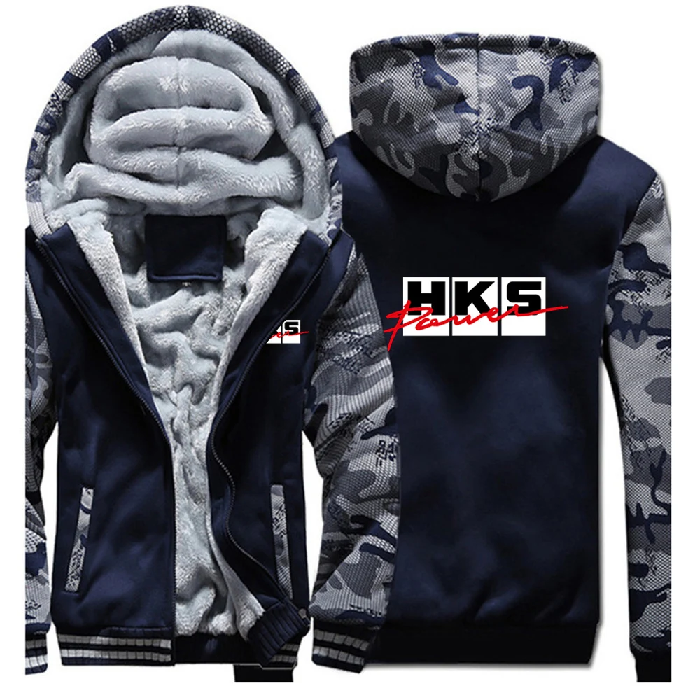 Фото Мужская толстовка на молнии HKS Power and Sports Print, новая коллекция Осень-Зима 2026, утепленная, флисовая, теплая, комфортная №4