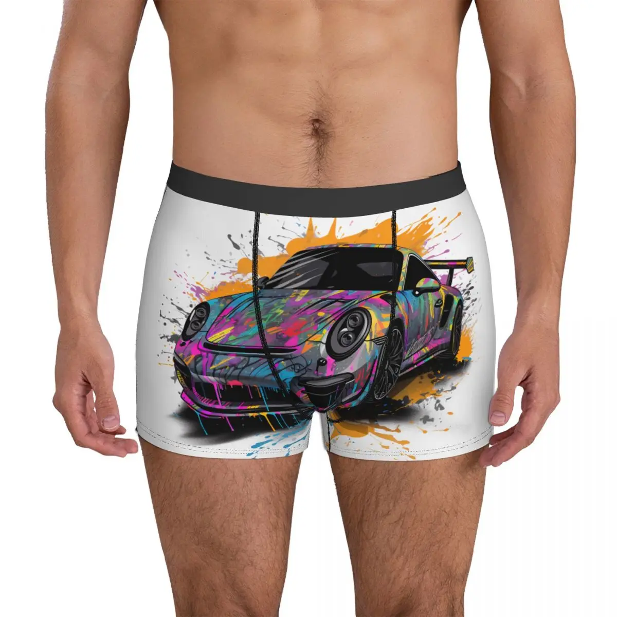 

Классическое Спортивное нижнее белье для автомобиля Grafitti Psychadelic, мужские шорты, эластичные трусы-боксеры, высококачественные трусы большого размера с принтом