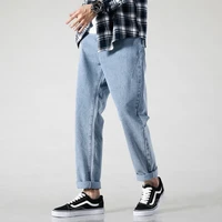 2022 springsummer ankle loose cotton jeans mens street casual jogging jeans fashion trend harem pants mens high end jeans