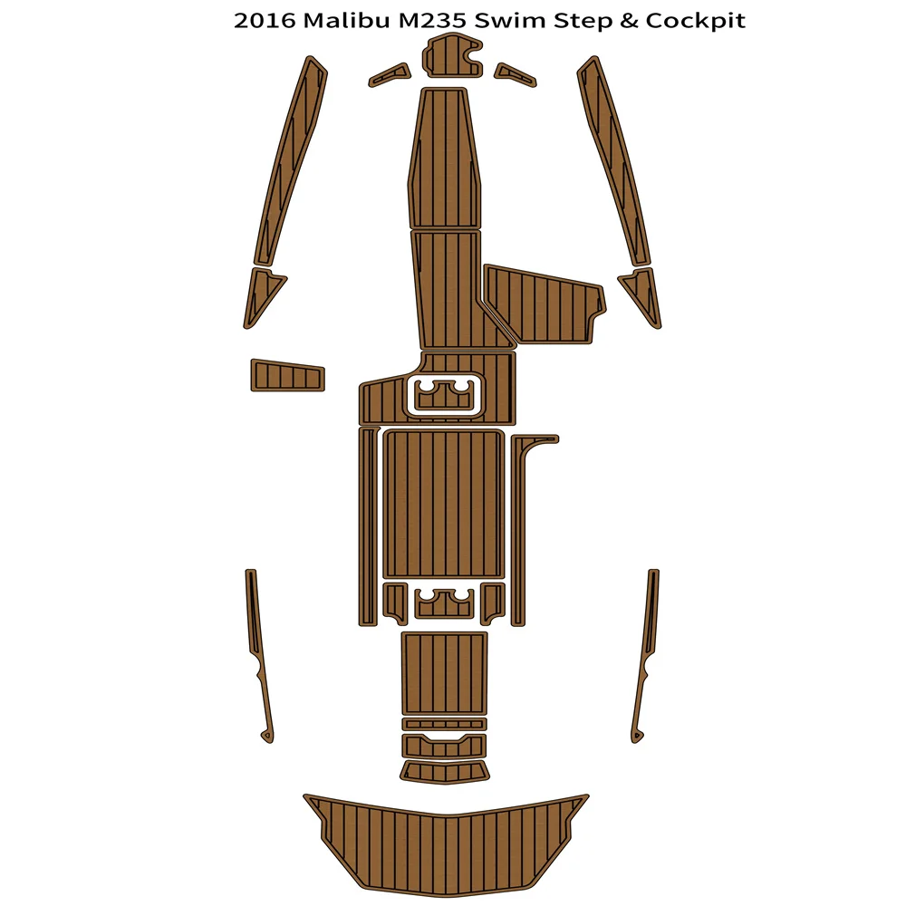 Фото Malibu M235 Платформа для плавания 2016, коврик для кокпита, лодка, пена EVA, напольный коврик из тикового дерева №1