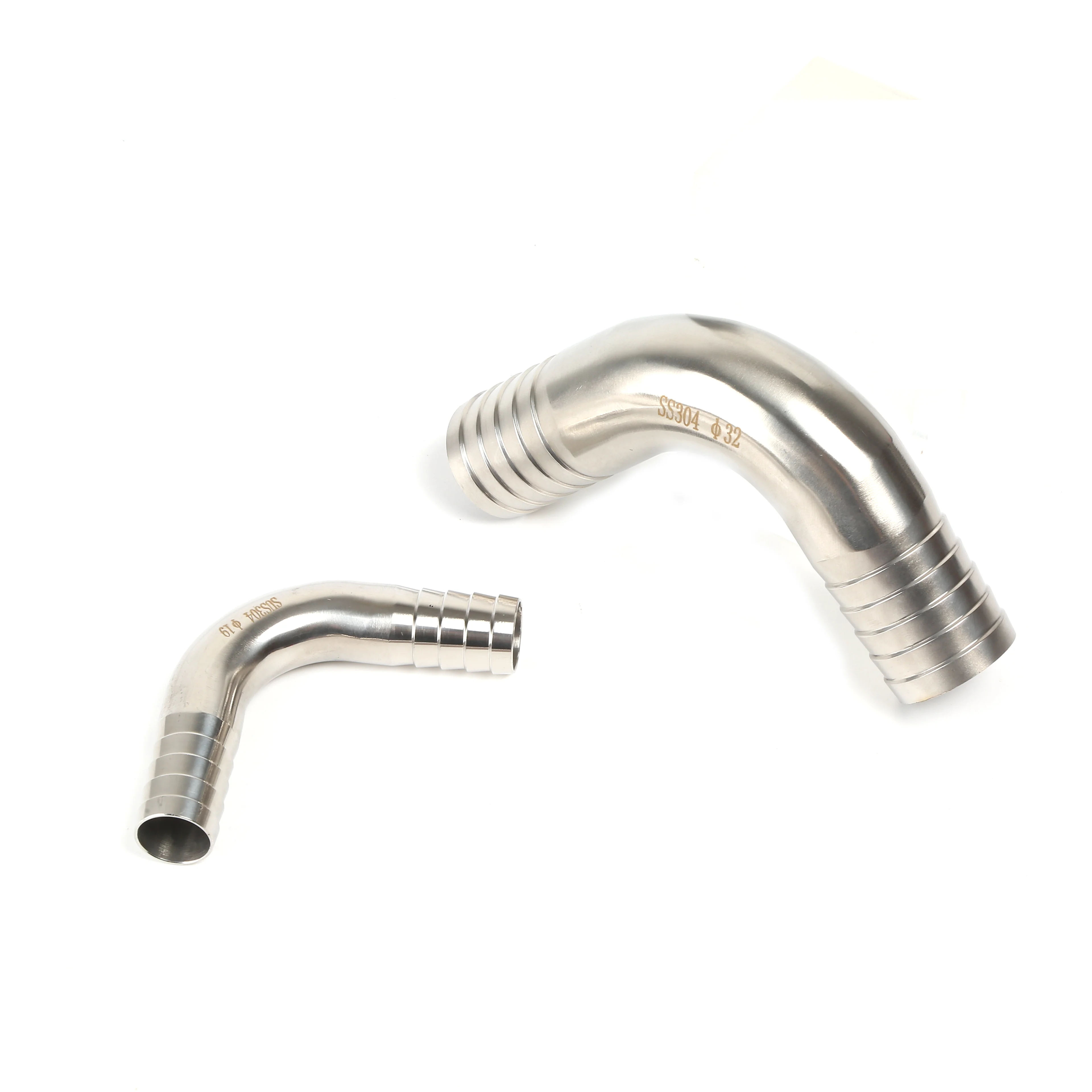 SS304/SS316L шланг с зазубриной 90 градусов колено адаптер для санитарного шланга локти