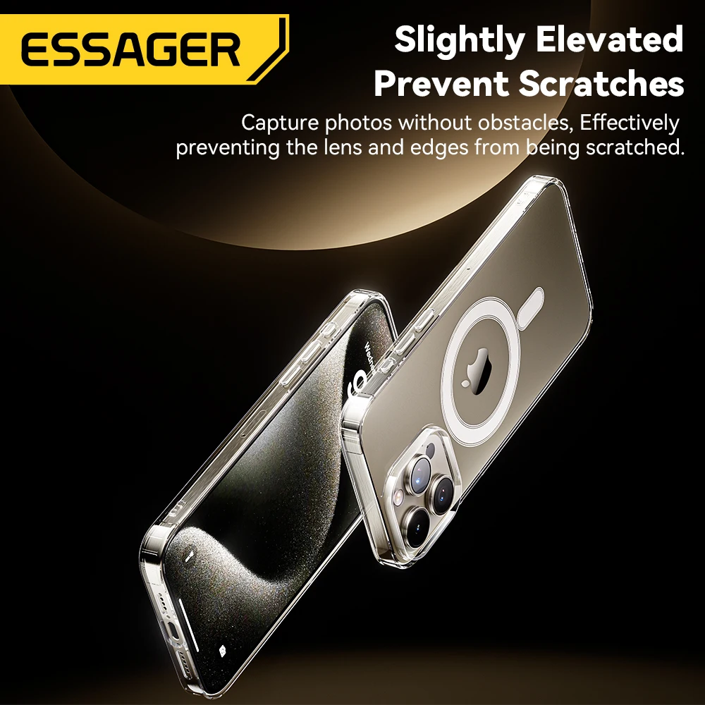 Магнитный чехол Essager для iPhone 15 14 13 12 Pro Max противоударный Plus 15pro чехлы из ТПУ Macsafe