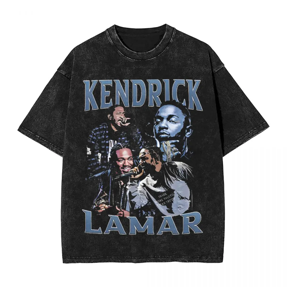Футболка Kendrick Lamar в стиле хип-хоп Промытые футболки оверсайз из 100% хлопка топы для