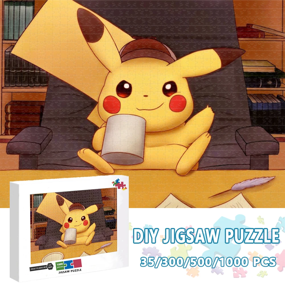 

Pikachu Puzzle Anime 300/500/1000 Pieces Jigsaw Puzzles Decompression Toys for Children Pokemon Cartoon Games Educational Toys