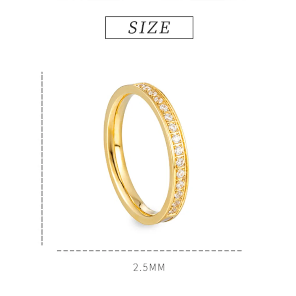 AILINFA новое кольцо из нержавеющей стали с цирконом 14K позолоченное кольцо нишевое кольцо в стиле INS с белым камнем для женщин на банкет ювелир... (art.: 3920bf598669d) - 3920bf598669d