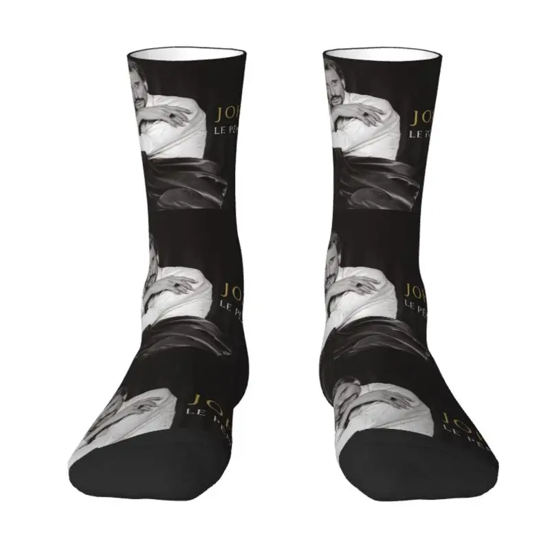

Cute Men's Johnny Hallyday Rock Dress Socks Unisex Warm Breathbale 3D Printing French France Singer Crew Socks