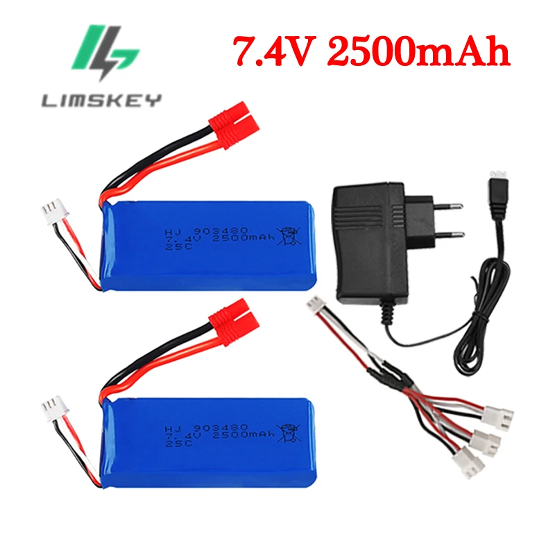 

Литий-Полимерный Аккумулятор 7,4 в 2500 мАч для Syma X8C X8W X8G, запасные части для радиоуправляемого дрона, 2S, 7,4 В, аккумулятор для телефона, vs 2500 мАч, ...