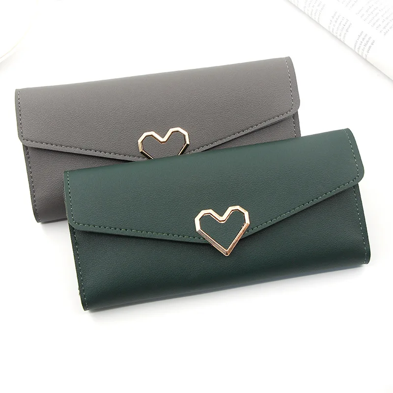 Women Long Wallets Purses Luxury Love Heart Wallets for Ladies Girl Money Pocket Card Holder Female Wallets Phone Clutch Bag
