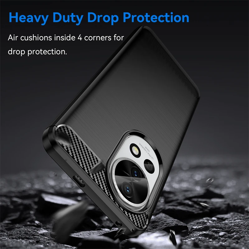 Фото Чехол для Huawei Nova 13, чехол для Nova 13, Capas Armor, противоударный задний бампер для телефона, мягкий чехол из углеродного волокна из ТПУ, Huawei Nova 13 №3
