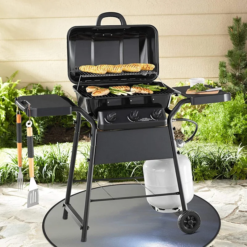 

Огнеупорный коврик 36 дюймов, огнестойкий коврик из стекловолокна для деревянной колоды, внутреннего дворика и травы, Круглый 3-слойный терм...