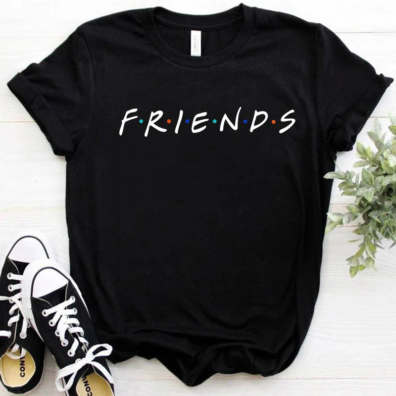 

Friends Tv Show Funny Cartoon T Shirt Women Ullzang Cute Korean Style Kawaii Tshirt Harajuku Best Friend Graphic T-shirt Female