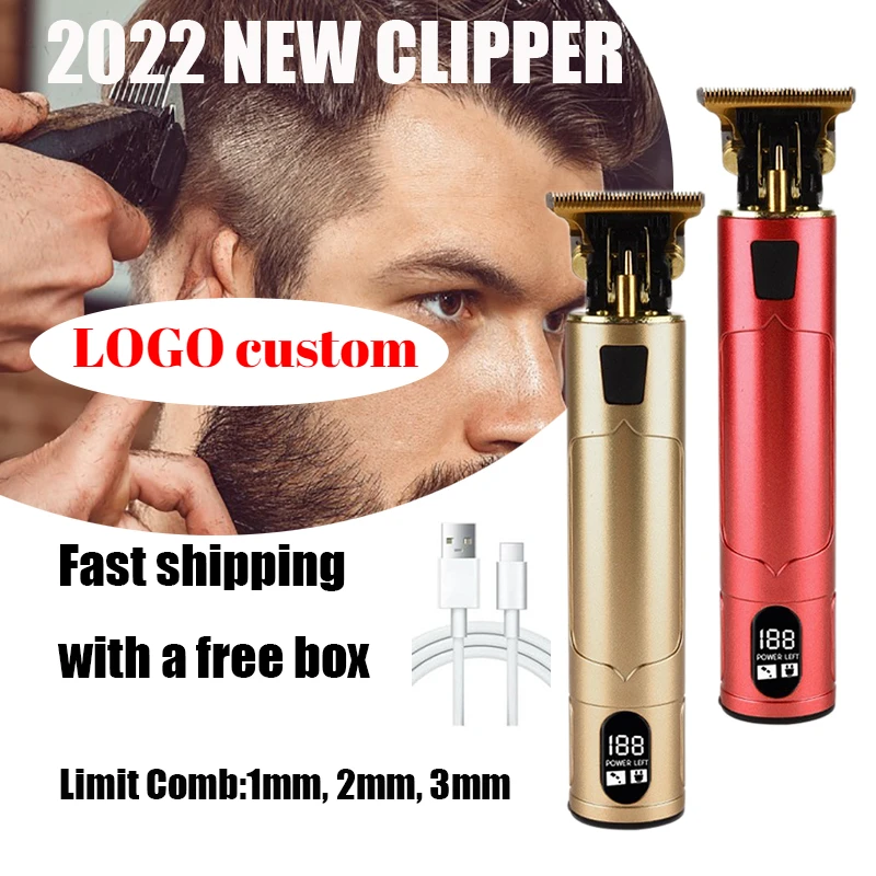 

2022 электрический триммер для волос T9 Беспроводная Бритва триммер для бороды для мужчин 0 мм Мужской парикмахерский станок для стрижки волос...