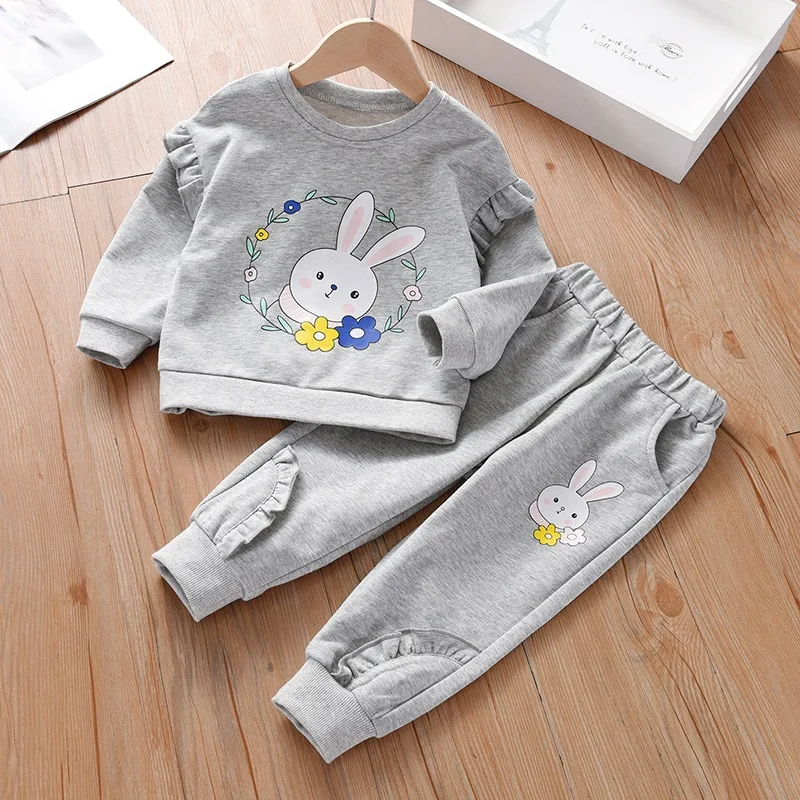 

Girls Clothes Sets Spring Autumn Children Cute Cotton Pullover Hoodies Pants 2pcs Tracksuits For Baby Kids Sports Suits Outfits