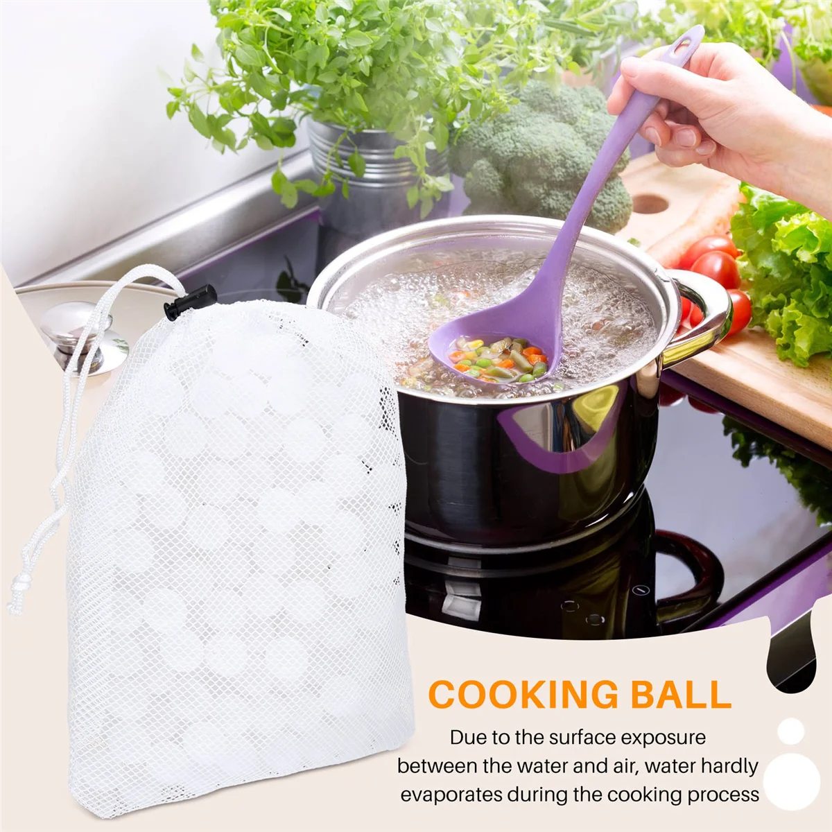 Шарики для приготовления пищи Sous Vide 20 мм 250 шариков с сетчатым мешком сушки плитов
