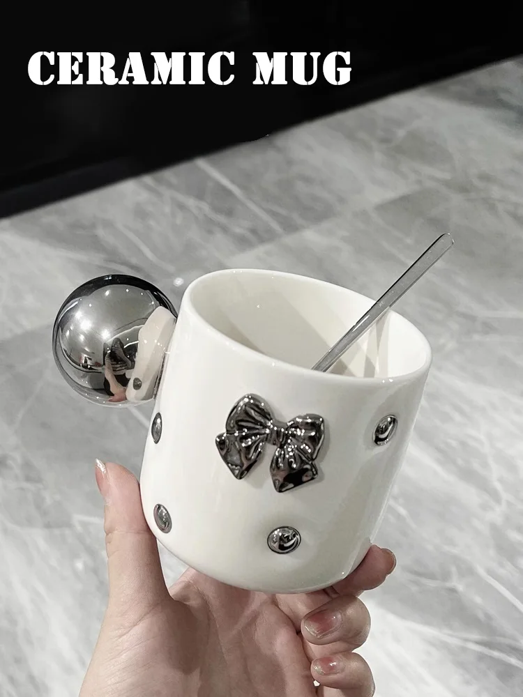 

AhunderJiaz Light Luxury Scandinavian Mug Ceramic Coffee Cup Breakfast Milk Cups Personality Ins Drinking Set Free Shipping