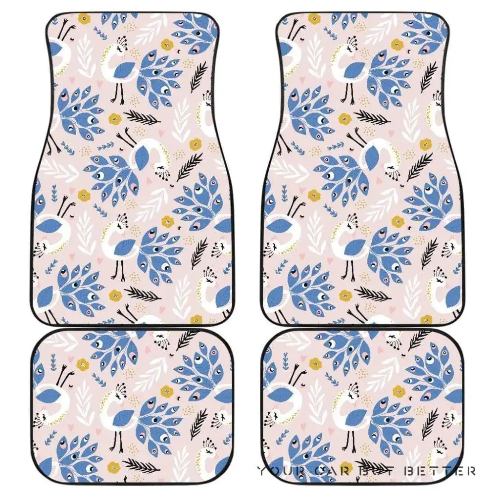 Beautiful Peacock Pattern Front and Back Car Mats 045109