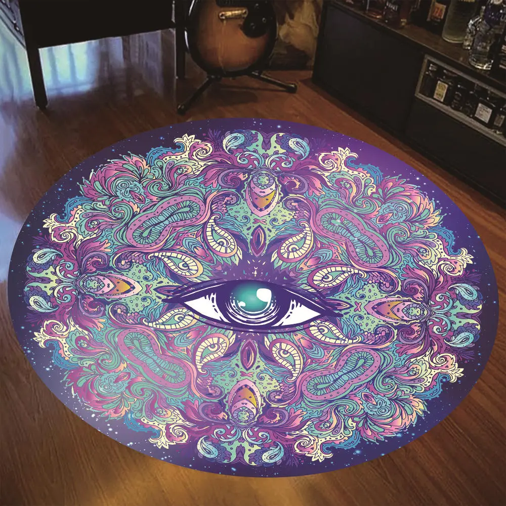 Круглые ковры для гостиной богемные растения с принтом гостиная спальня детский