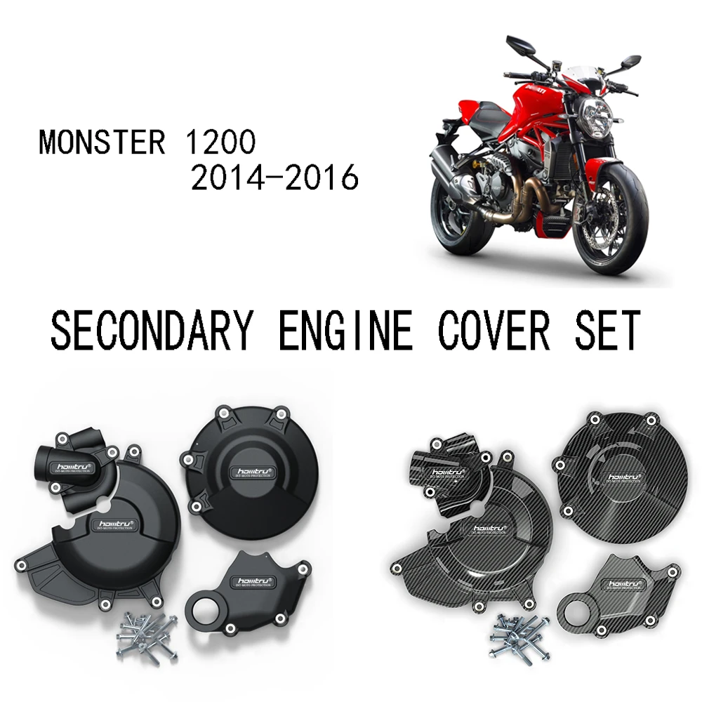 

Motorcycles Engine Cover For Ducati MONSTER 1200 2014 2015 2016 secondary enginecover set Protection