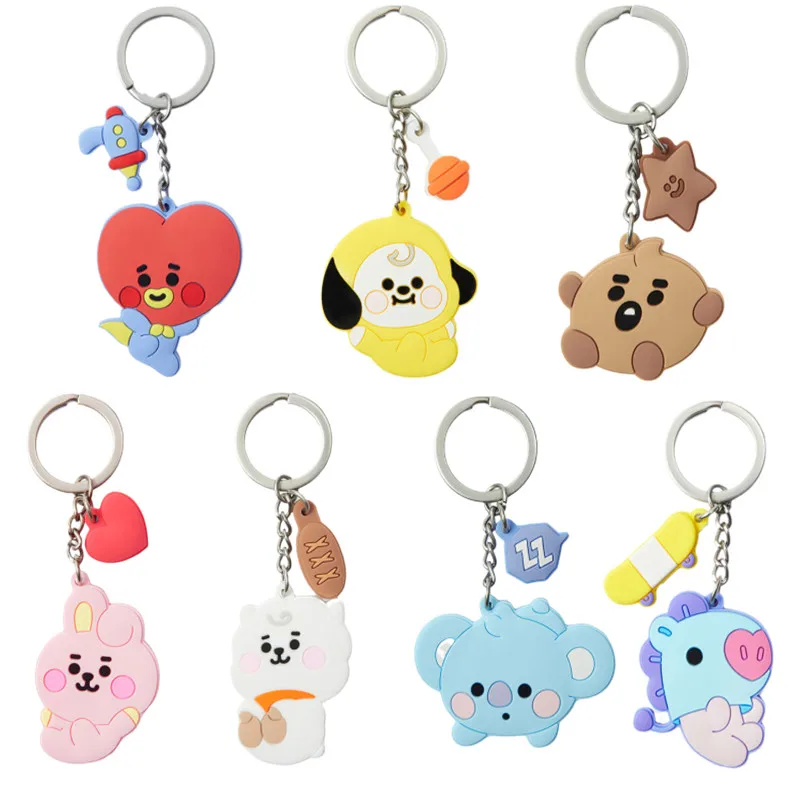 

Line Friends BT21 BABY Series RJ KOYA CHIMMY TATA SHOOKY COOKY Silicone Keychain Cartoon Anime Key Chain Cute Pendant Keychains