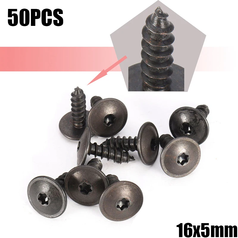 

50pcs/Set 5x16mm Engine Cover Screws Universal For VW For Audi Clips Undertray Splash Guard Wheel Arch Torx Fastener Clips