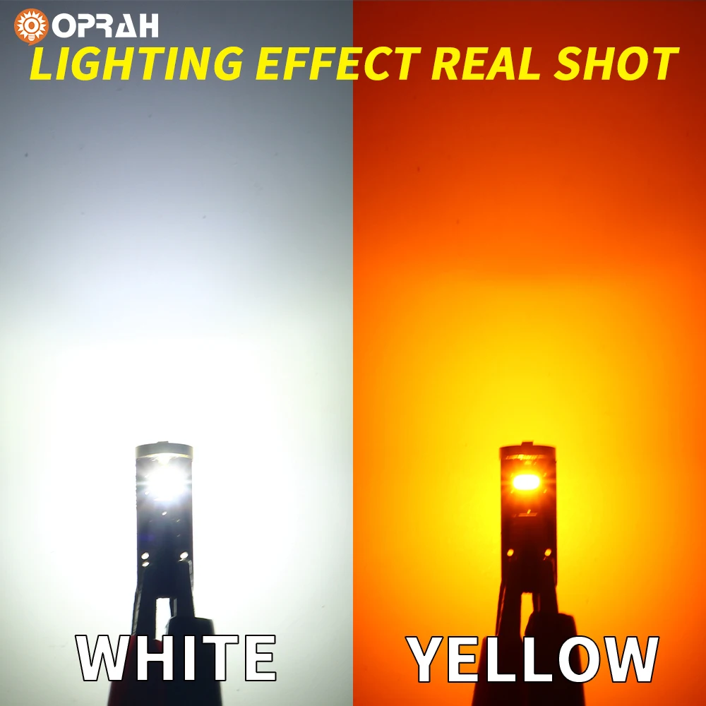 Oprah 2-pack T10 W5w Csp Сигнальный Указатель Поворота 2055 Чип 3smd Белый 6000k Широкий Луч