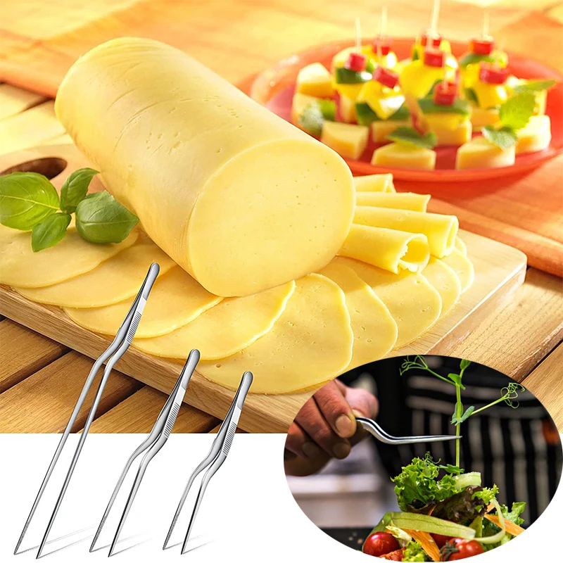 

3pcs Stainless Steel Forceps Clip Beads Tweezers Candy Sprinkles Fondant Flower Cake Decoration Tools Bend Straight Tweezers