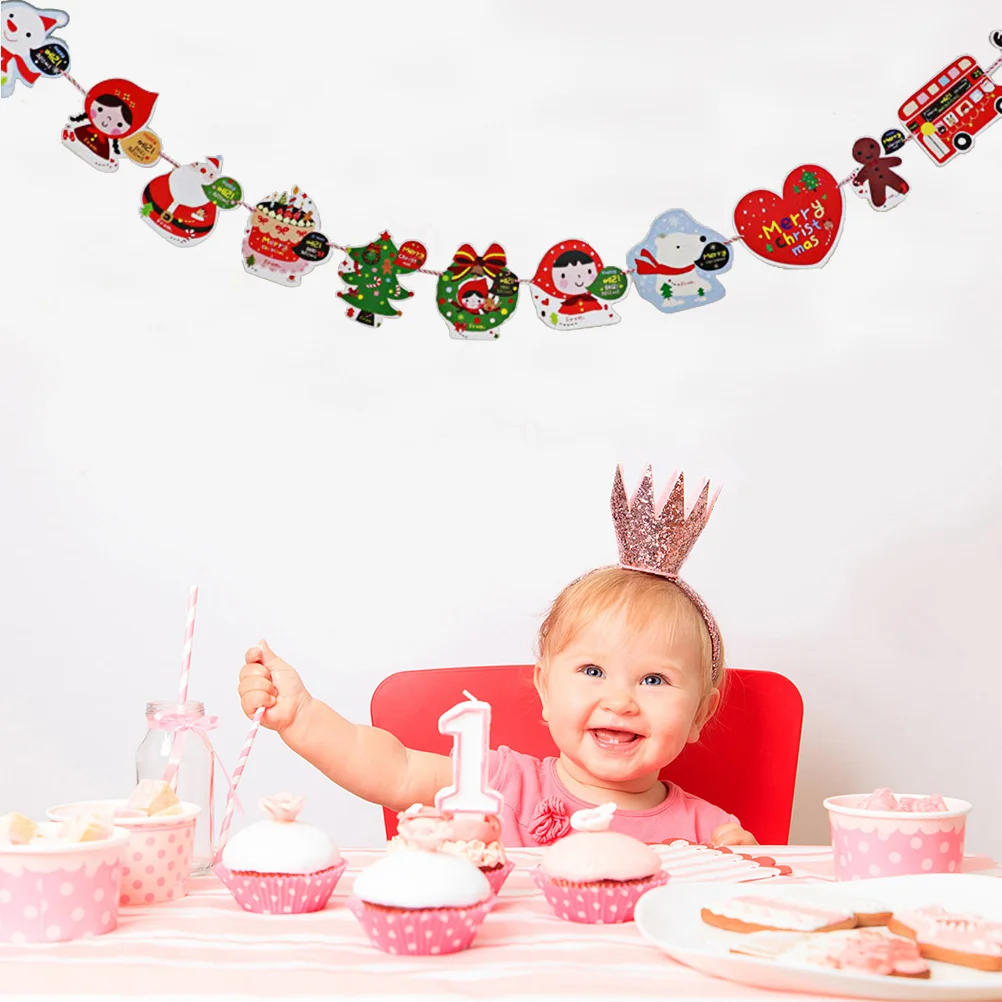 

1pcs Bunting Banners Decorative Colorful Paper Flags Garland Banner for Festival Party Christmas