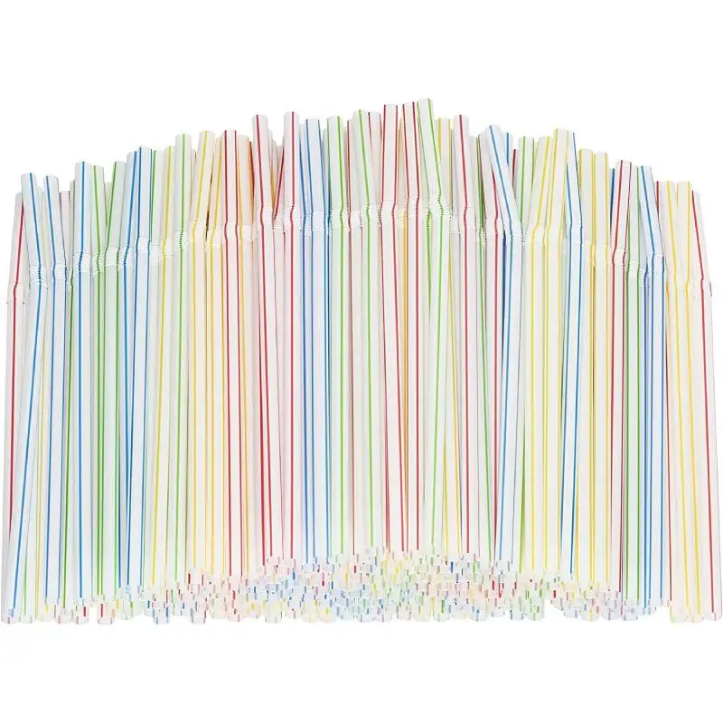 100/1000 шт. изогнутые разноцветные пластиковые соломинки для напитков 21 см - купить