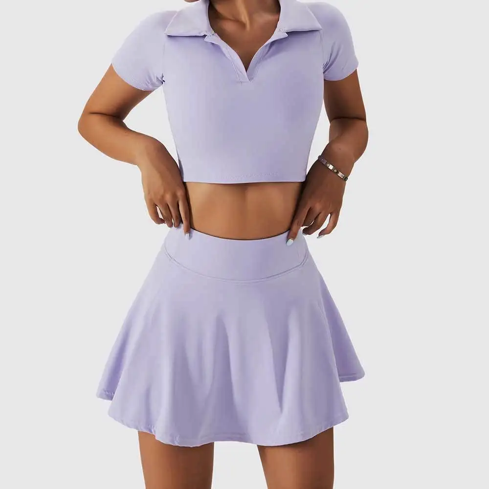 1/2pcs Tennis Suit Yoga Set Woman Gym Set Women Fitness Sportswear Sports Set Workout Clothes Women Crop Top Shorts Tracksuit