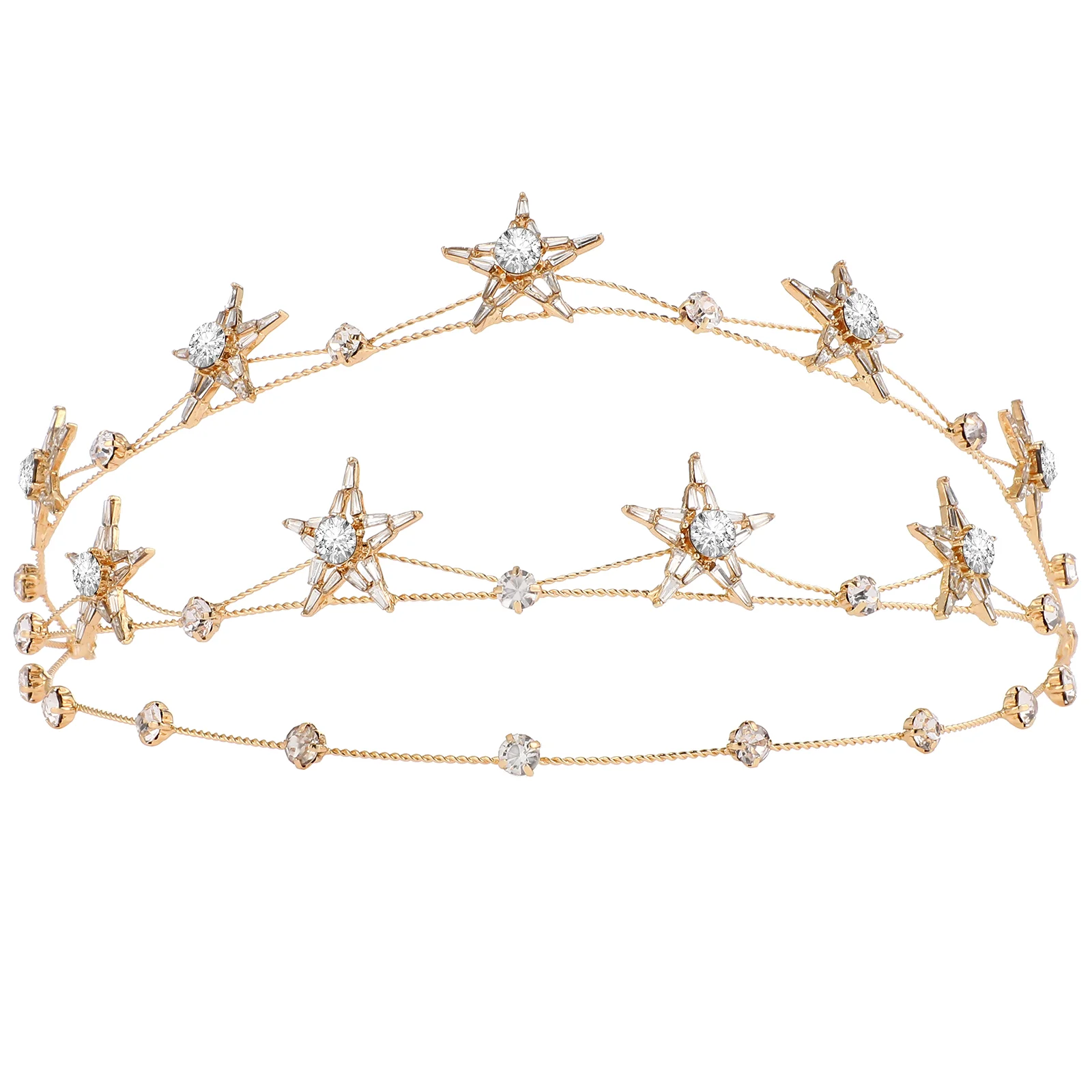 

Stars Star Headpiece Headband Weddingwomen Rhinestones Tiara Gold Crystal Bridal