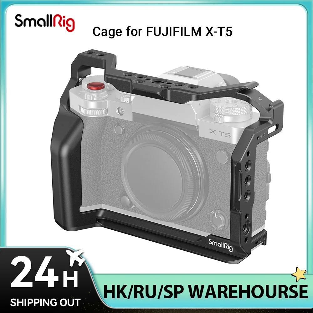 

SmallRig X-T5 Camera Cage for FUJIFILM, Aluminum Camera Rig for Fujifilm XT5 Built-in NATO Rails Quick Release Plate for Arca